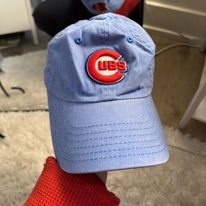 American Needle Light Blue Cubs Baseball Cap with Red Logo